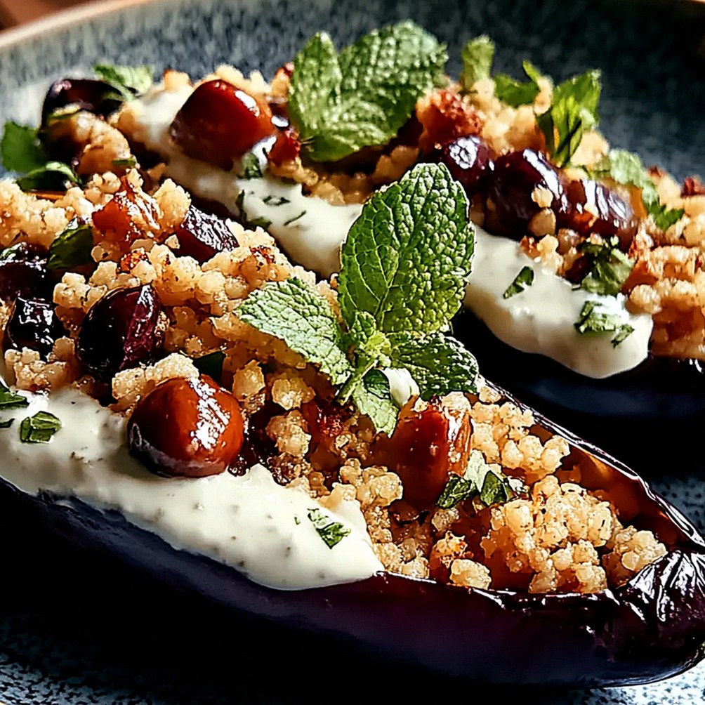 Auberginen mit Dattel-Mandel-Couscous Gesund und Einfach – Schritt 1