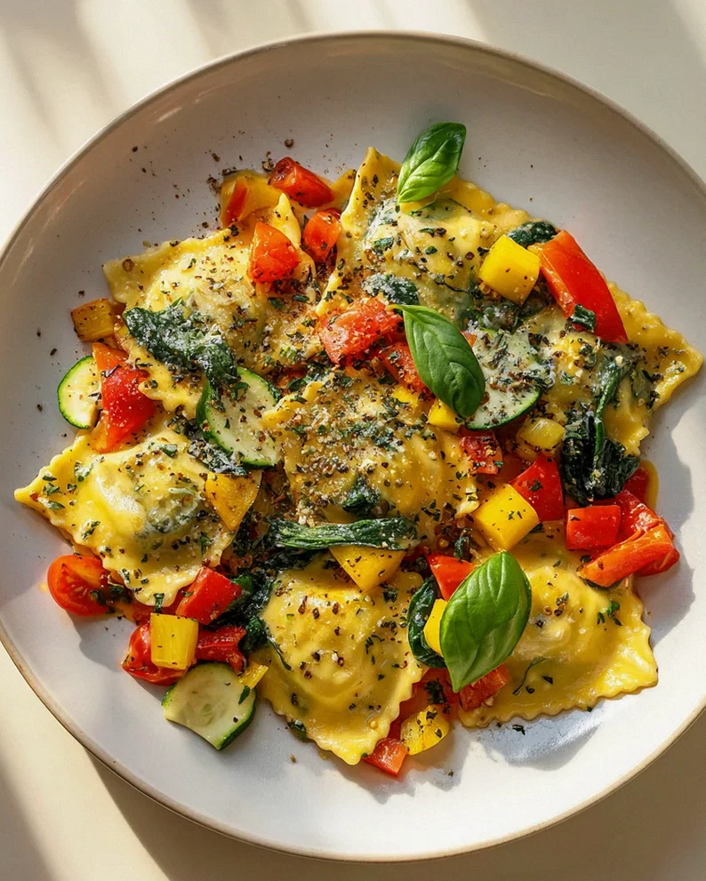 Bunte Ravioli Gemüse Pfanne: Einfach, schnell & super lecker!