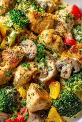 Cremige Low Carb Hähnchen Gemüse Pfanne – Gesund & Lecker!