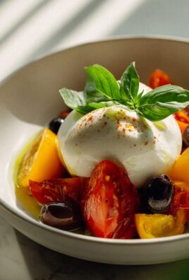 Cremige Mediterrane Burrata Bowl mit Paprika & Oliven