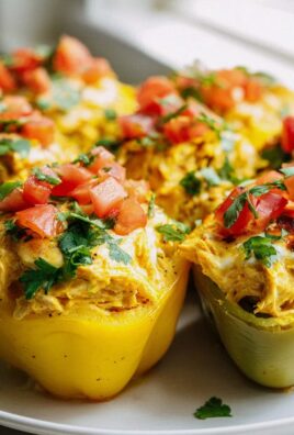 Cremige Queso Hähnchen Enchilada gefüllte Paprika Rezept