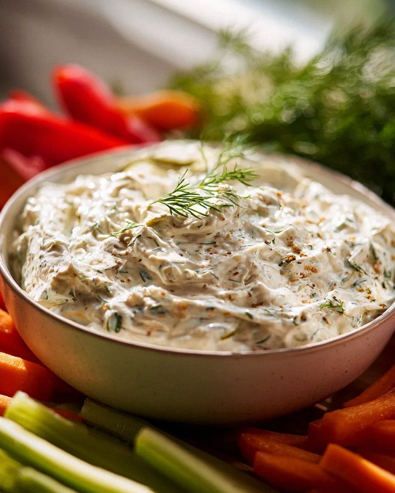 Cremiger Dill-Gurken Ranch Dip – Perfekt für jeden Anlass!