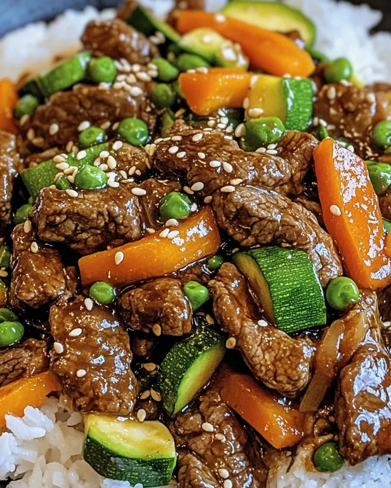 Ein Pfannengericht Teriyaki Rindfleisch mit Reis – Schritt 1