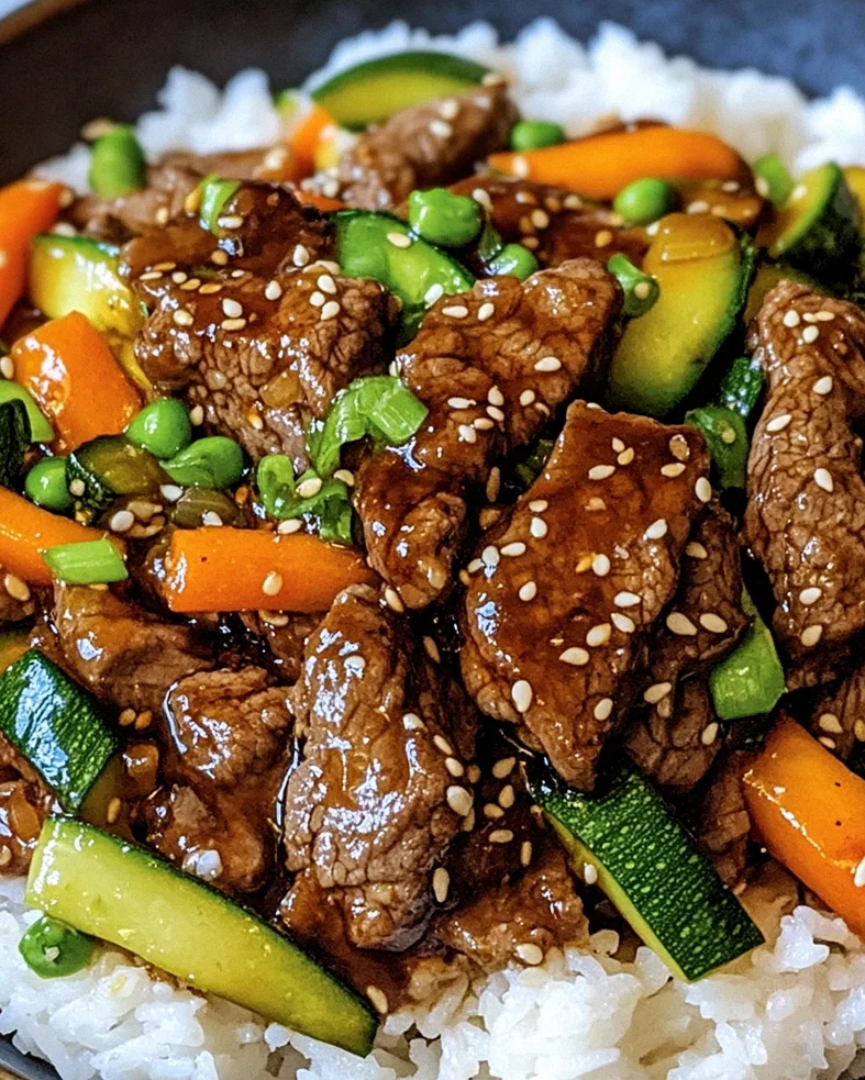 Ein Pfannengericht Teriyaki Rindfleisch mit Reis – Schritt 2