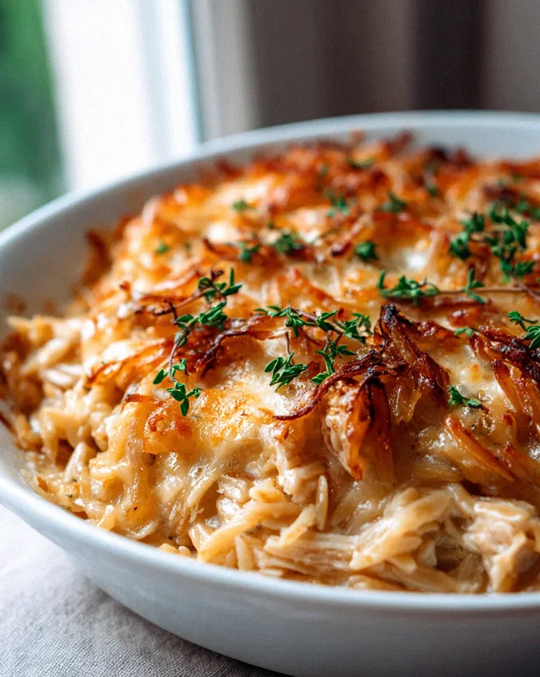 French Onion Chicken Orzo Casserole – Schritt 1
