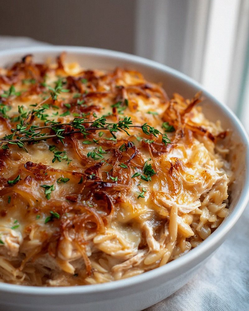 French Onion Chicken Orzo Casserole – Schritt 2