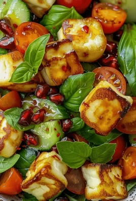 Frischer Halloumi-Granatapfel-Salat
