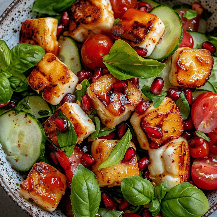 Frischer Halloumi-Granatapfel-Salat – Schritt 1