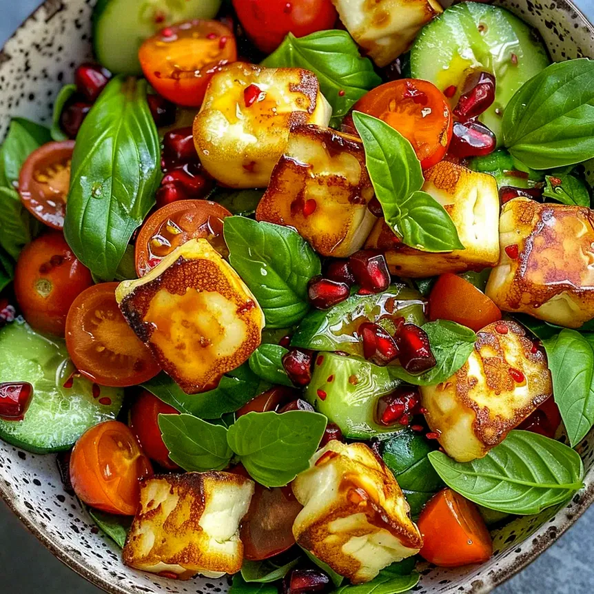Frischer Halloumi-Granatapfel-Salat – Schritt 2