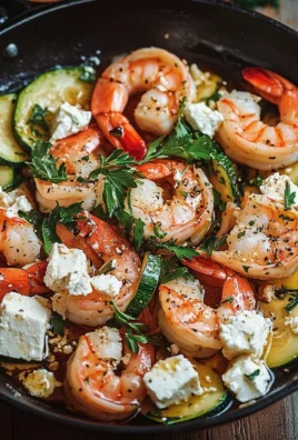 Garnelen Feta Pfanne mit Zucchini