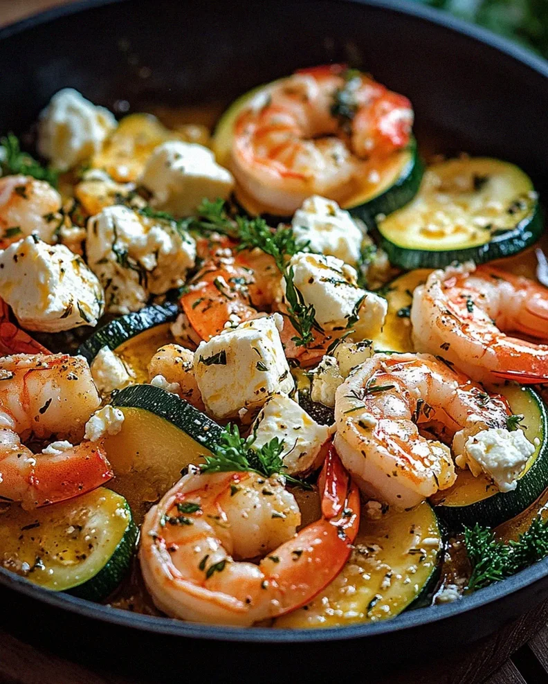 Garnelen Feta Pfanne mit Zucchini – Schritt 2