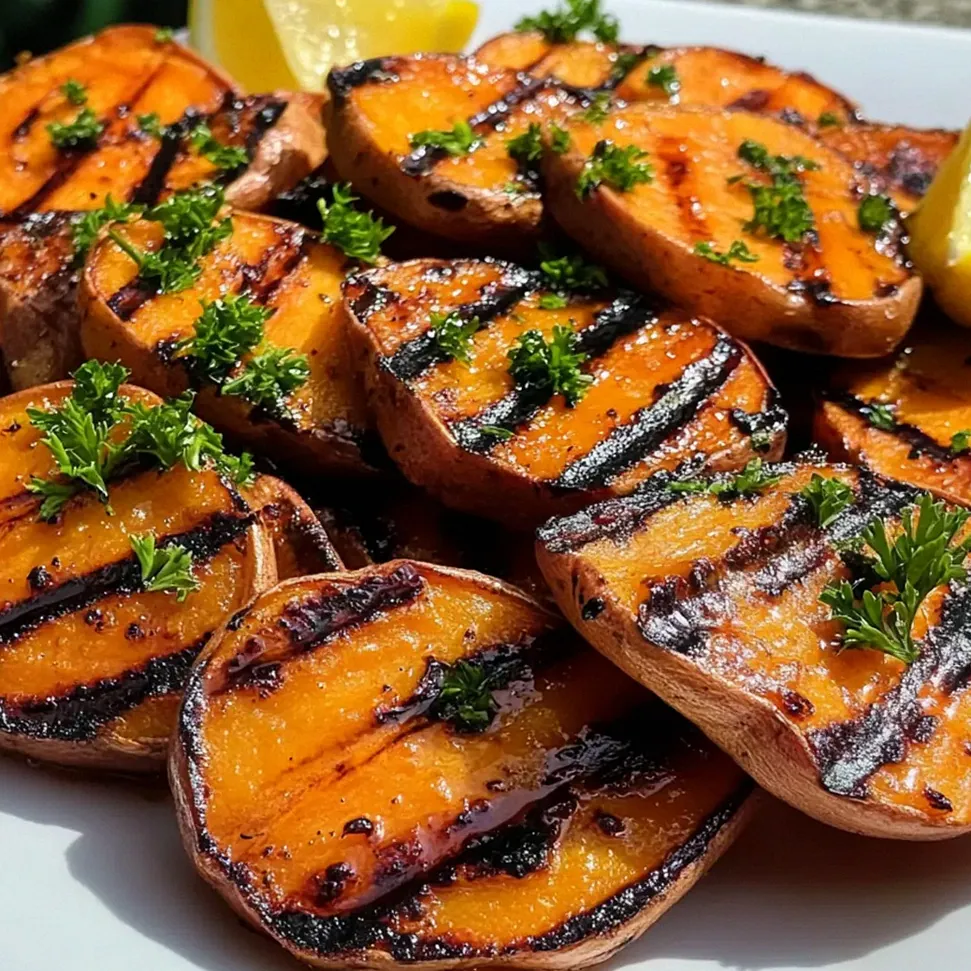 Gegrillte Süßkartoffeln mit Ahorn und Knoblauch