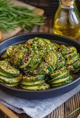 Gurkensalat asiatisch mit Chili Sesam einfach zubereiten
