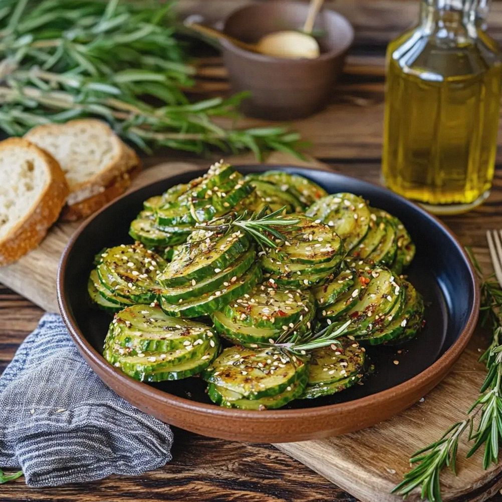 Gurkensalat asiatisch mit Chili Sesam einfach zubereiten – Schritt 1