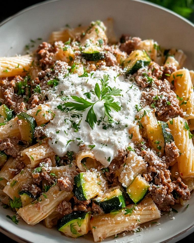 Hackfleisch Pasta mit Zucchini und Joghurt – Schnell & Lecker! – Schritt 2
