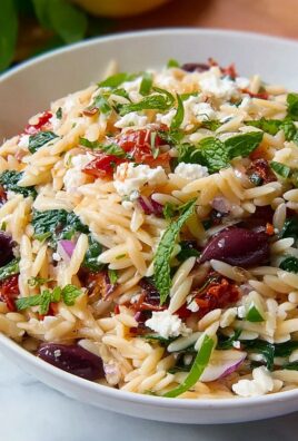 Hausgemachter Orzo Salat mit Feta & Getrockneten Tomaten