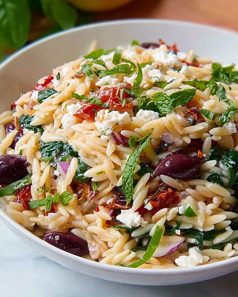 Hausgemachter Orzo Salat mit Feta & Getrockneten Tomaten – Schritt 1