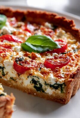 Herzhafte Quiche: Tomate, Feta, Basilikum & Spinat