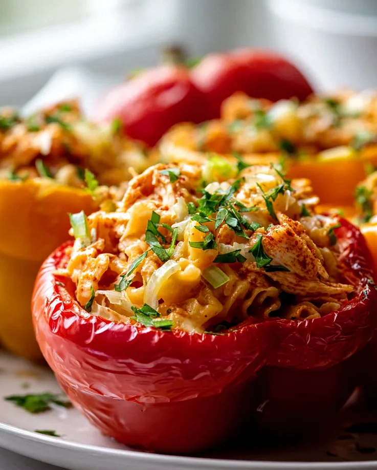 Honig-Knoblauch BBQ Hühnchen Pasta gefüllte Paprika Rezept – Schritt 1