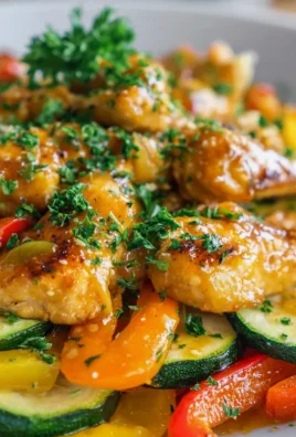 Honig Senf Hähnchen mit buntem Gemüse: Paprika & Zucchini Rezept