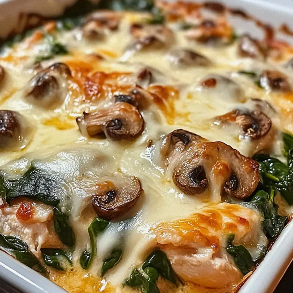 Hühnchen Spinat & Champignon Auflauf für Figurbewusste – Schritt 2