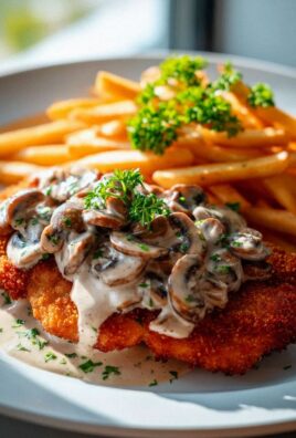 Jaegerschnitzel vom Rind mit cremiger Champignonsoße