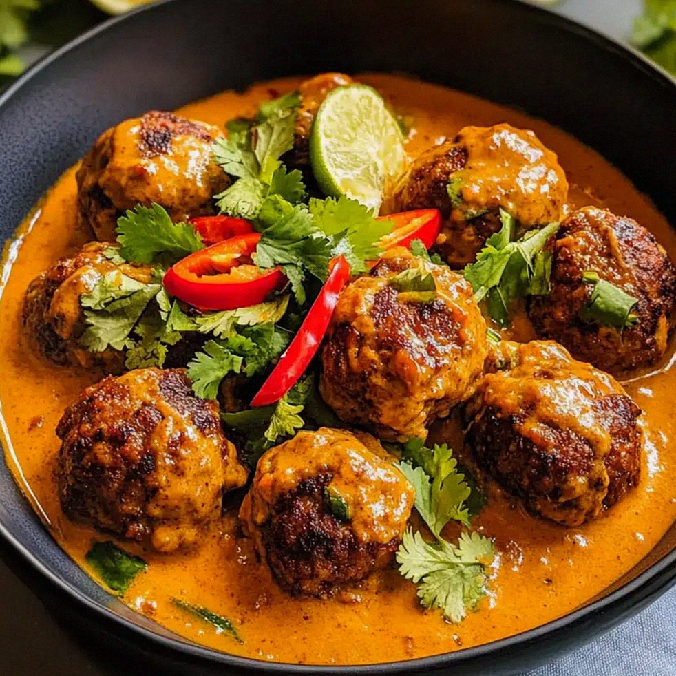 Jerk-Fleischbällchen in cremiger Kokos-Curry-Sauce – Schritt 1