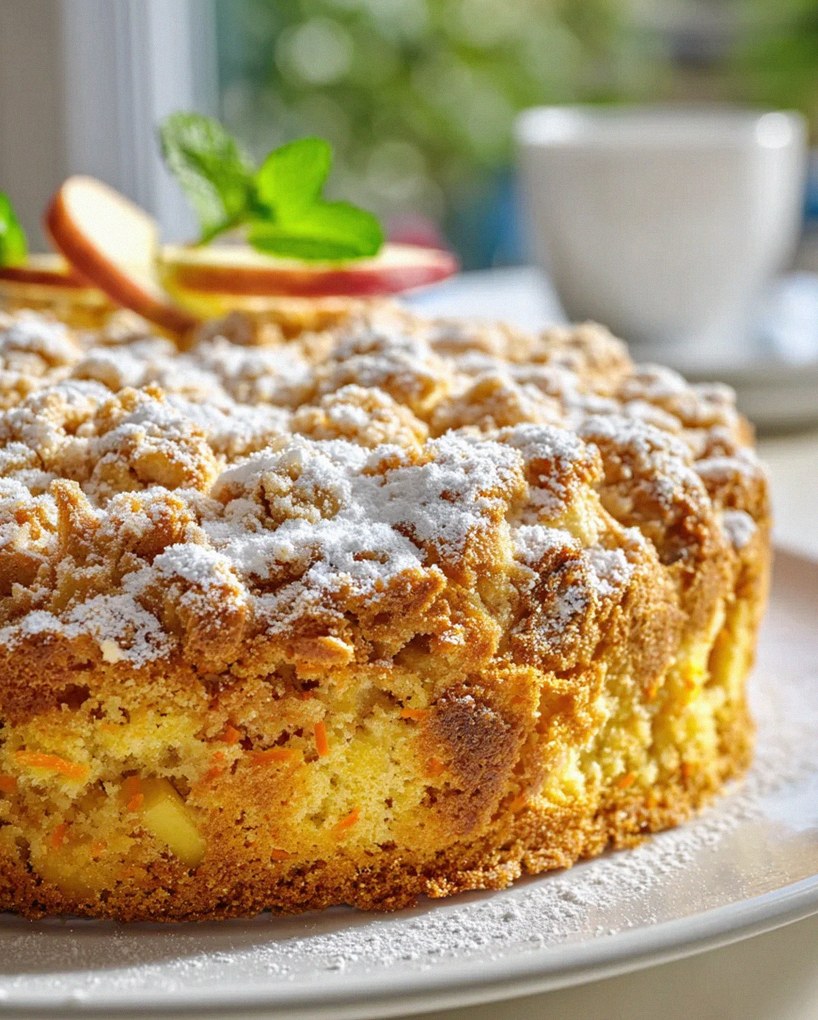 Karotten Apfel Kuchen mit Streuseln – Lecker und einfach!