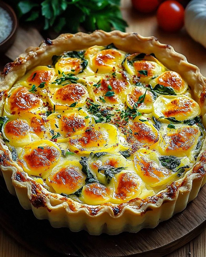 Kartoffel-Quiche mit Kartoffelteig