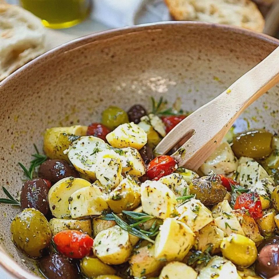Kartoffelsalat griechisch mit frischen Zutaten zubereiten – Schritt 2