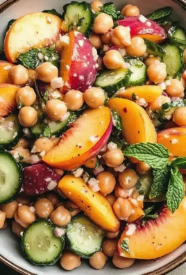 Kichererbsen-Pfirsich-Salat mit Honig-Limette