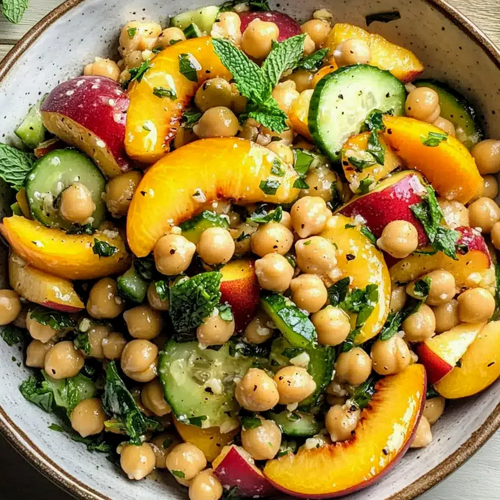 Kichererbsen-Pfirsich-Salat mit Honig-Limette – Schritt 1
