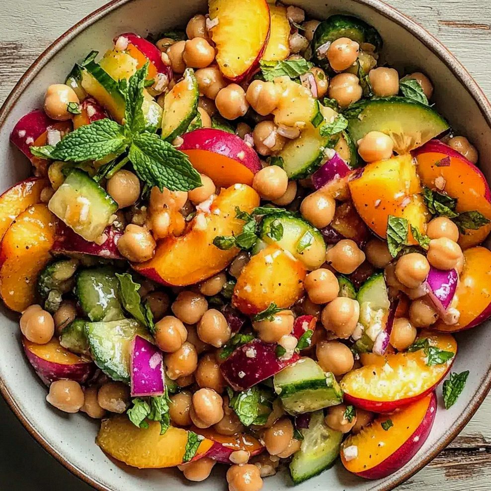 Kichererbsen-Pfirsich-Salat mit Honig-Limette – Schritt 2