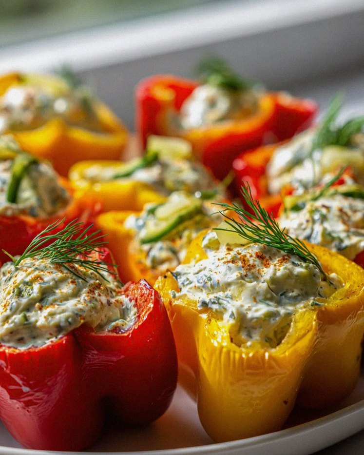 Knackige Minipaprika mit cremigem Pickle Dip gefüllt – Schritt 2
