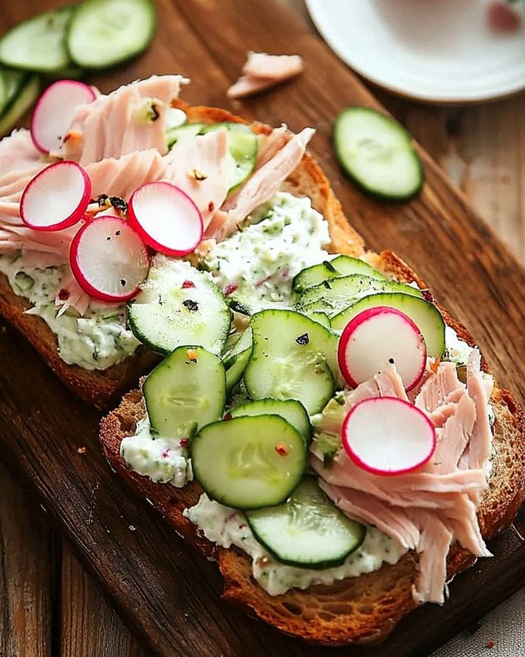 Knäckebrot mit Gurkenquark