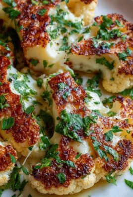 Knusprige Air Fryer Mozzarella Blumenkohlsteaks mit Knoblauchöl
