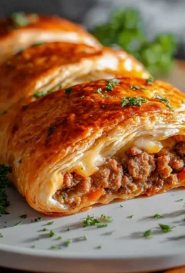 Knusprige Hackfleisch Käse Blätterteig Rolle: Schnell & Lecker!
