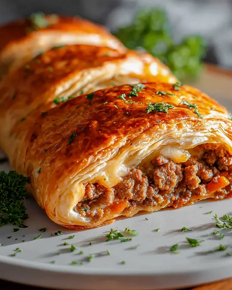 Knusprige Hackfleisch Käse Blätterteig Rolle: Schnell & Lecker!