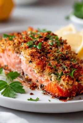 Knuspriger Knoblauchbutter-Lachs mit Panko-Kruste