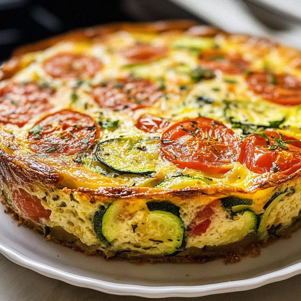 Krustenloser Zucchini-Tomaten-Quiche für Genießer