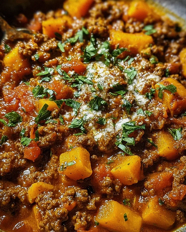 Kürbis-Rindfleisch-Bolognese