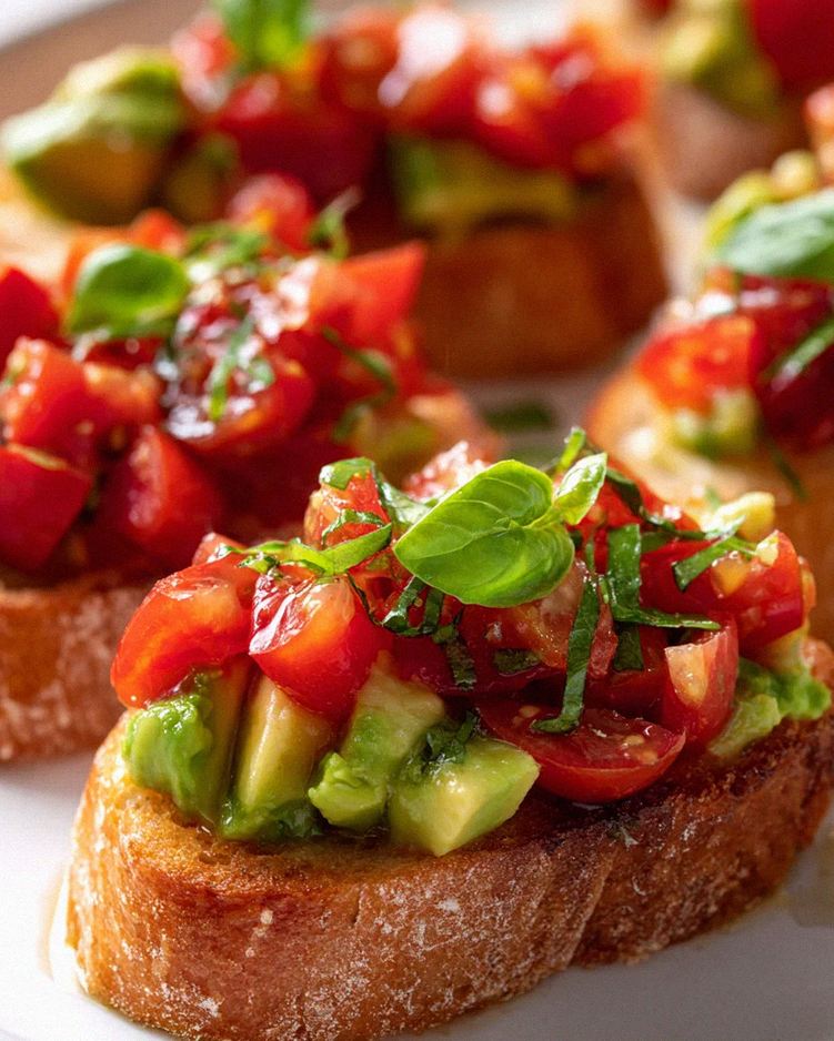 Leckere Avocado Tomato Bruschetta Baguette Rezeptidee – Schritt 2