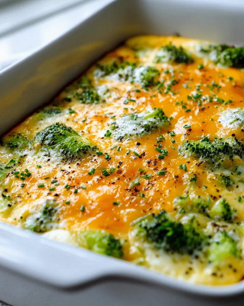 Leckere Broccoli Cheddar Egg Bake Auflauf für jeden Anlass