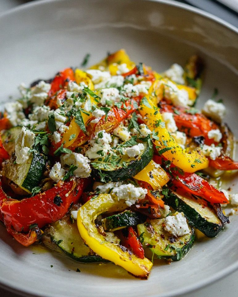 Leckere Feta Gemüse Pfanne mit Paprika und Zucchini – Schritt 2