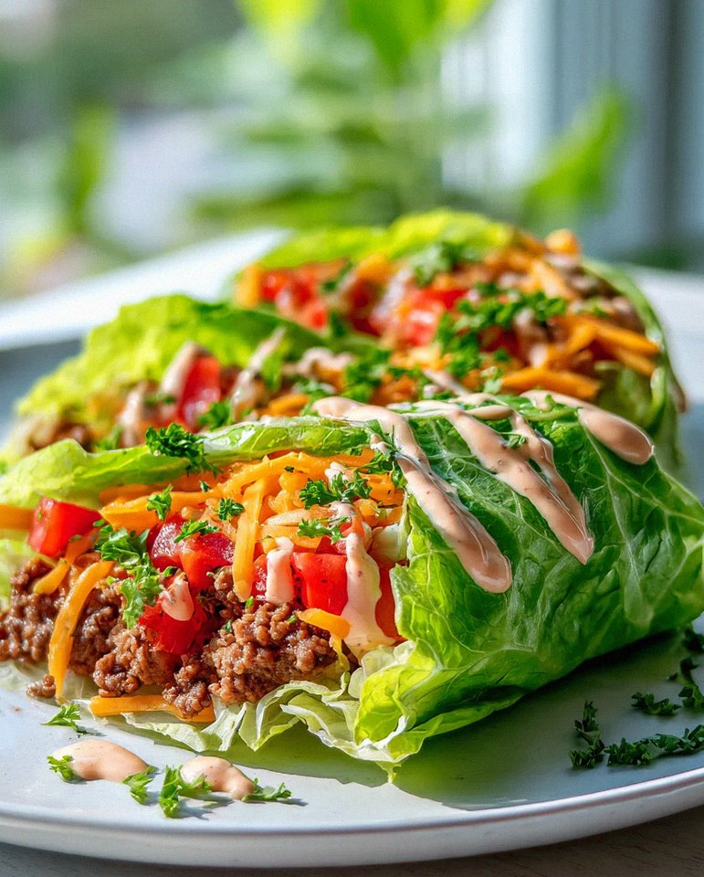 Leckere Low Carb Big Mac Salat Wraps Mit Spezialsauce – Schritt 1