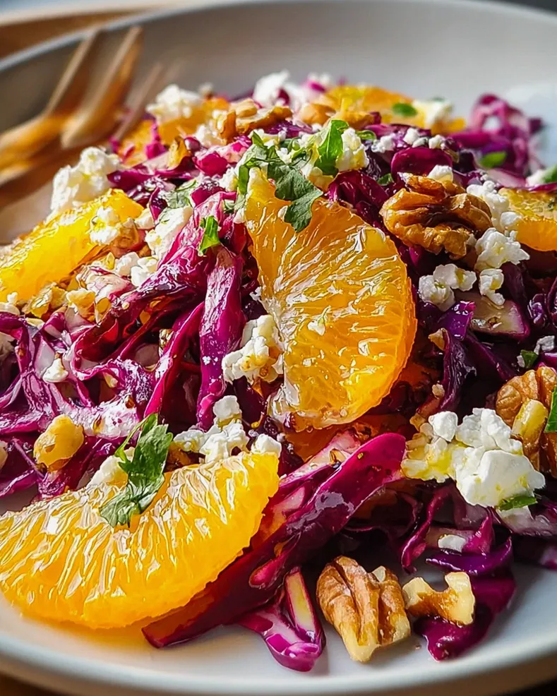 Rotkohlsalat mit Orangen, Feta und Walnüssen - frisch genießen! – Schritt 2