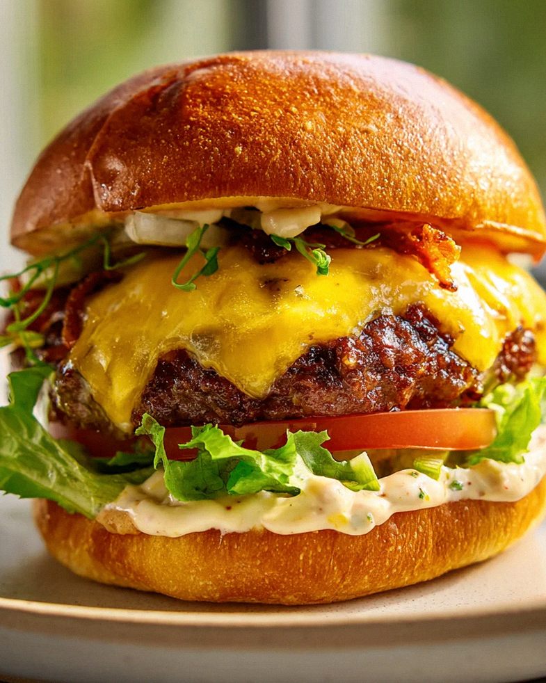 Saftiger Smash Burger mit cremiger Beef Baconnaise Sauce