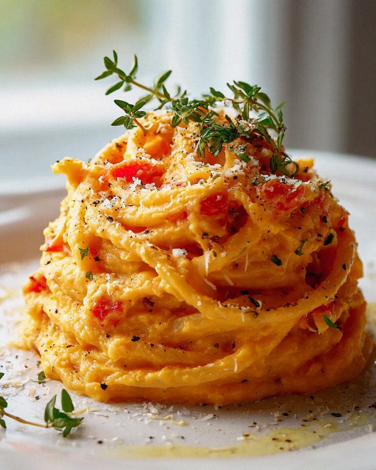 Schnelle Butternut Kürbis Pasta Sauce – Einfach unwiderstehlich!