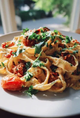 Sonnige Vegane Pasta: Cremig mit Getrockneten Tomaten