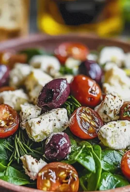 Spinatsalat mit Feta im Greek Style